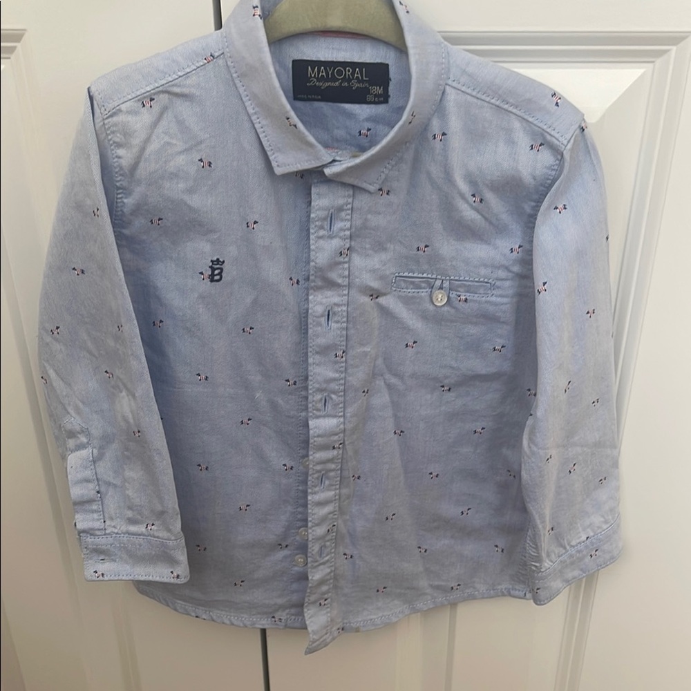 Mayoral Boy Button Down 18M 🐶🐕‍🦺🐾